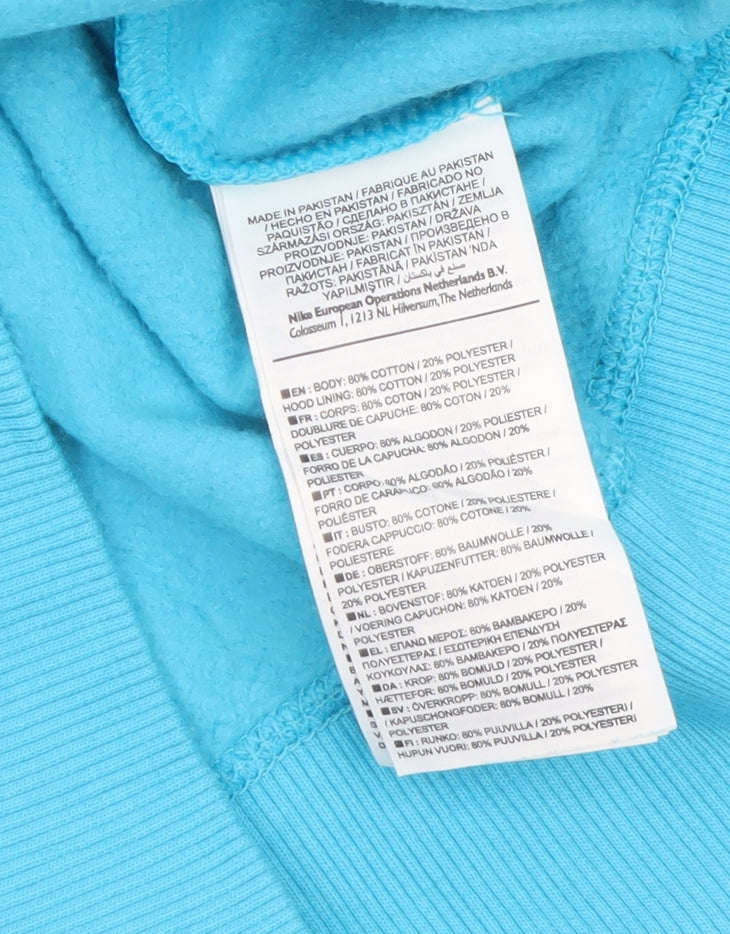 Nike Women's Blue Full Zip Hoodie Size M Cotton Blend