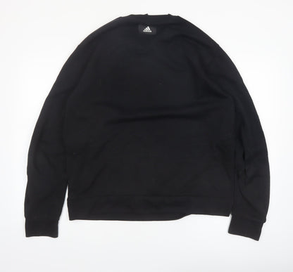 Adidas Men’s Black Large Pullover Sweatshirt Crew Neck Logo Sports Top