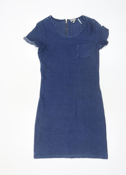 FatFace Womens Blue Short Sleeve Cotton T-Shirt Dress Size 6