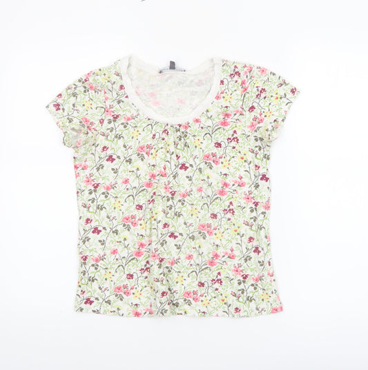 Laura Ashley Women’s Multicoloured Floral Cotton T-Shirt UK 8