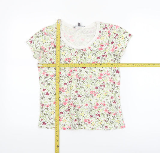 Laura Ashley Women’s Multicoloured Floral Cotton T-Shirt UK 8