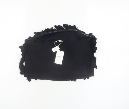 Marks and Spencer Women’s Black Strapless Ruffle Chiffon Blouse Size 12