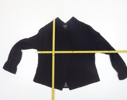 Wall London Women's Black Small Open Jacket Wool Blend Made in Britain