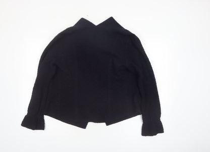 Wall London Women's Black Small Open Jacket Wool Blend Made in Britain