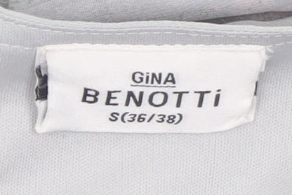 Gina Benotti Womens Grey Floral Sleeveless Shift Dress Size 10