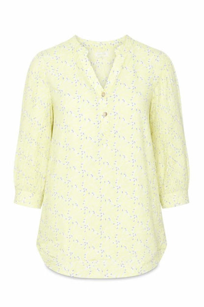 White Stuff Womens Yellow Floral Viscose Tunic Blouse UK 12