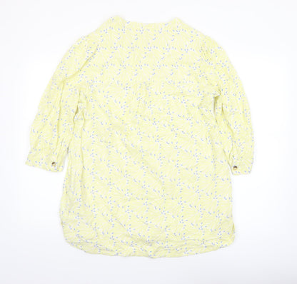 White Stuff Womens Yellow Floral Viscose Tunic Blouse UK 12