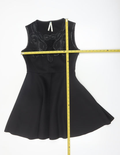 Blue Vanilla Women's Black Sleeveless Skater Dress Size S