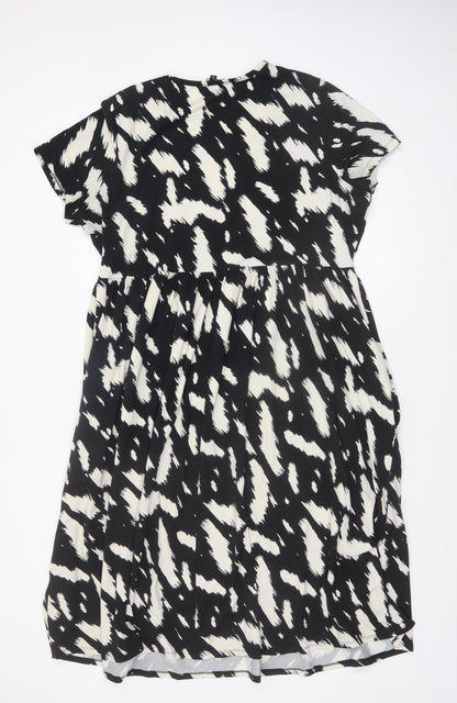 Simply Be Women's Black White Midi A-Line Dress Size 20