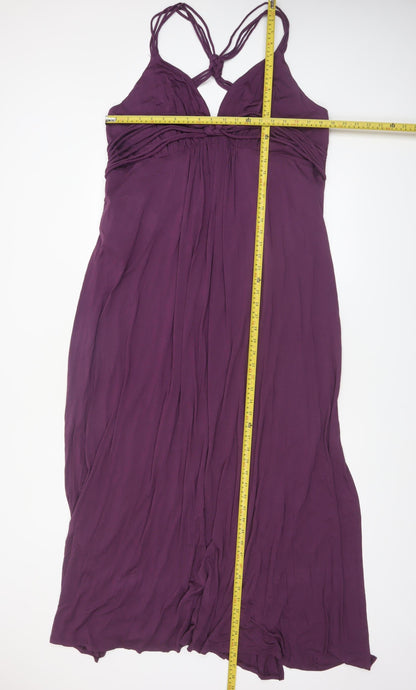 Next Women’s Purple Maxi Dress Size 22 Sleeveless V-Neck Stretch