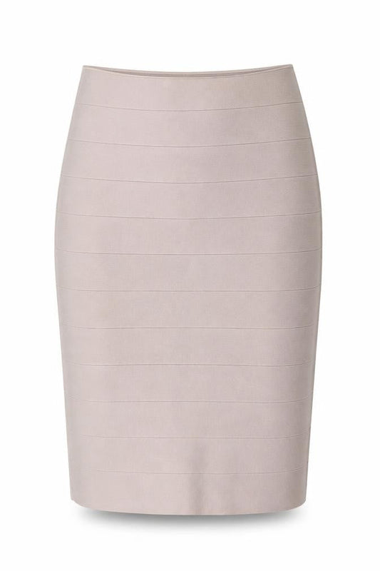 Reiss Women Beige Bandage Knit Pencil Skirt Size S