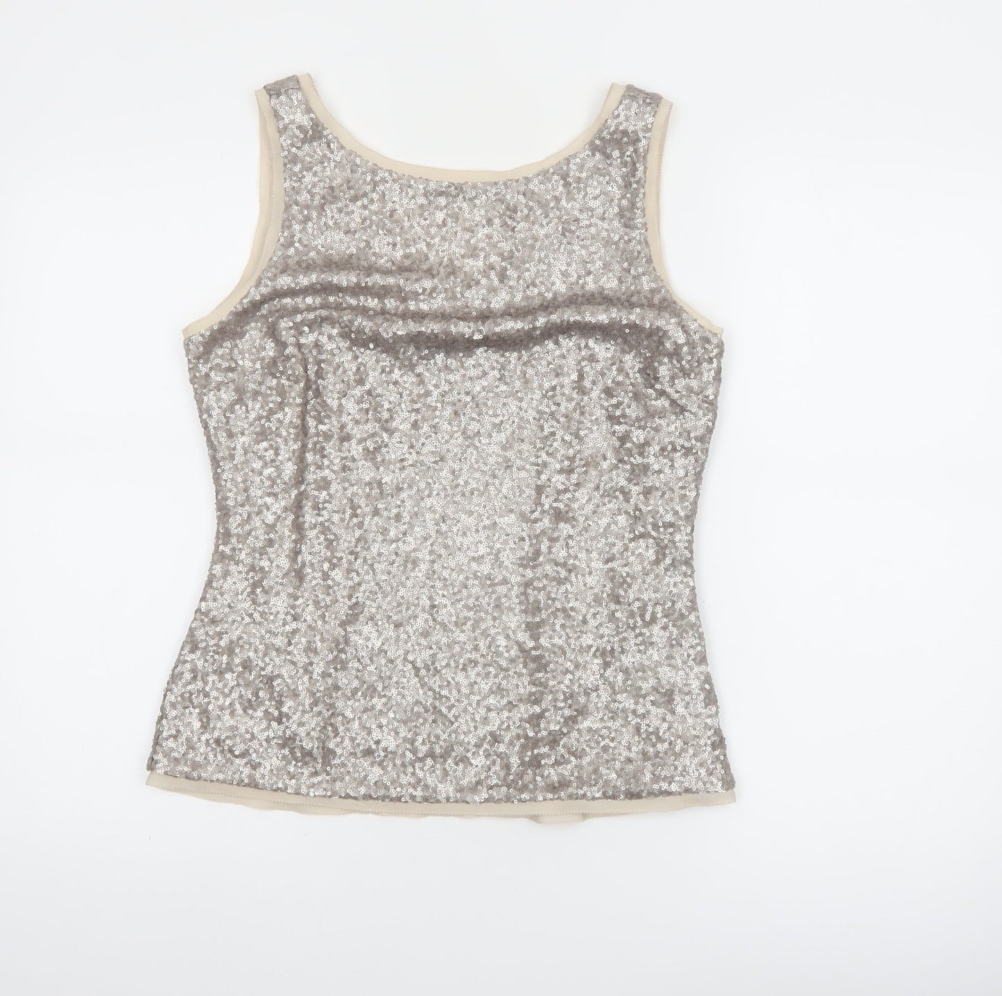 Coast Women's Silver Sequin Camisole Tank Top UK 10