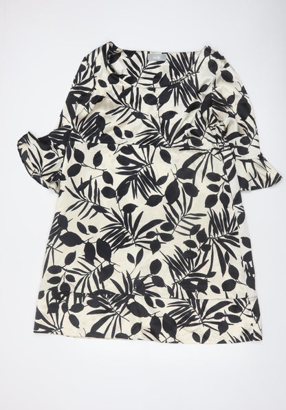 Wallis Women’s Black Floral Knee Length Shift Dress Size 18