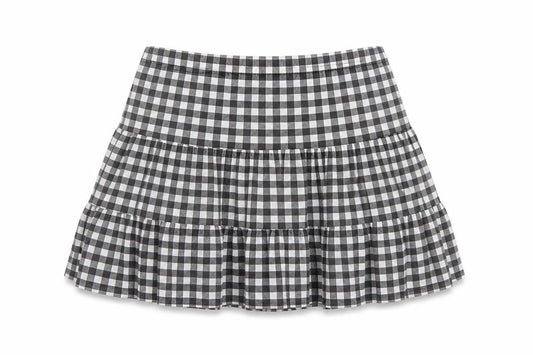 I Saw It First Womens Black Check Pleated Short Skirt Size 12