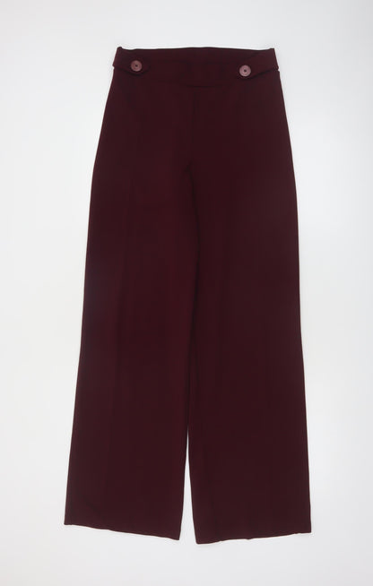 Terranova Women's Red Wide-Leg High Rise Tailored Trousers Size M