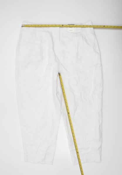 Marks and Spencer Women’s White Linen Tapered Trousers Size 22