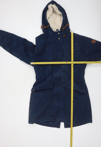 Trespass Womens Blue L Waterproof Hooded Parka Coat Lined UK14