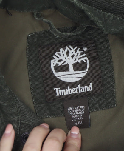 Timberland Men's Green Cotton Bomber Jacket Size M Casual Outdoor