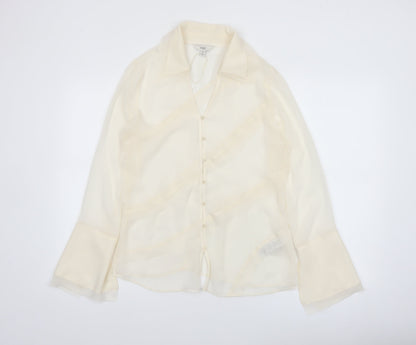 Marks and Spencer Women's Ivory Sheer Chiffon Blouse Size 12