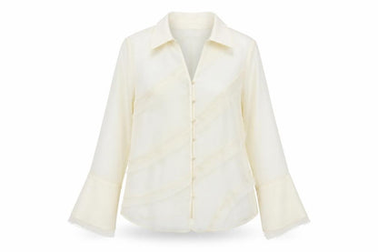 Marks & Spencer Women's Ivory Sheer Chiffon Blouse Size 12