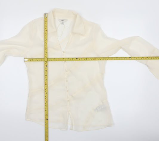 Marks and Spencer Women's Ivory Sheer Chiffon Blouse Size 12