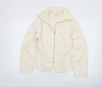 Marks and Spencer Women's Ivory Cotton Blend Zip Jacket Size 8