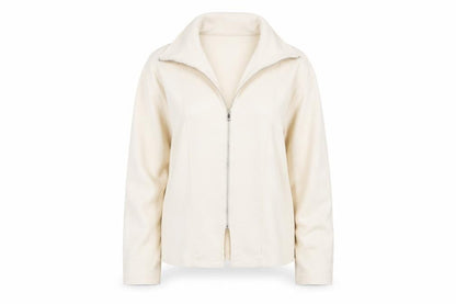 Marks and Spencer Women's Ivory Cotton Blend Zip Jacket Size 8
