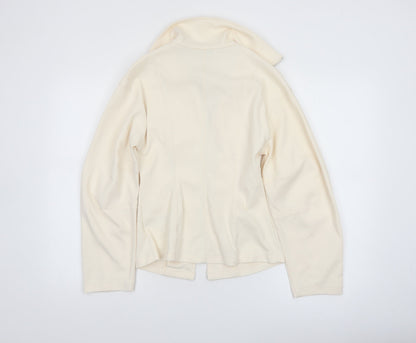 Marks and Spencer Women's Ivory Cotton Blend Zip Jacket Size 8