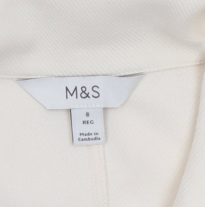 Marks and Spencer Women's Ivory Cotton Blend Zip Jacket Size 8