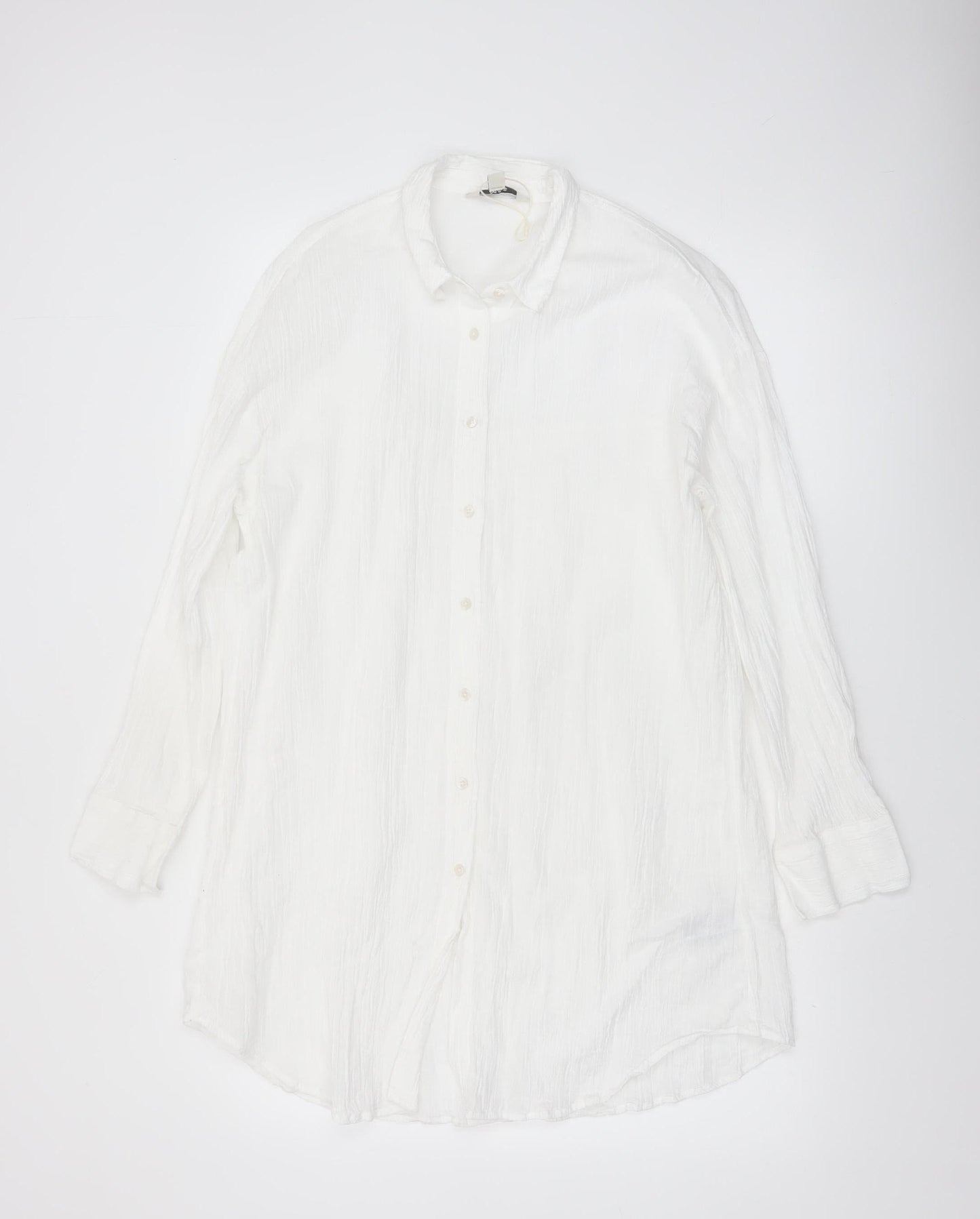 Marks and Spencer Women’s White Long Cotton Linen Coatigan Size 8