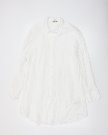 Marks and Spencer Women’s White Long Cotton Linen Coatigan Size 8