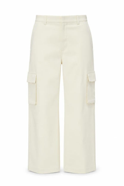 NA-KD Women's Ivory Cargo Straight Leg Trousers Size 6