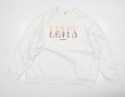 Levi's Mens White 2XL Relaxed Crew Neck Sweatshirt