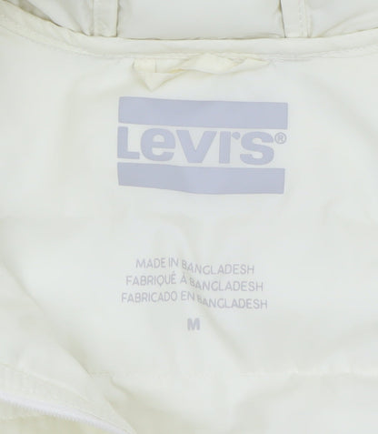 Levi's Womens Ivory Hooded Puffer Jacket M Regular Fit