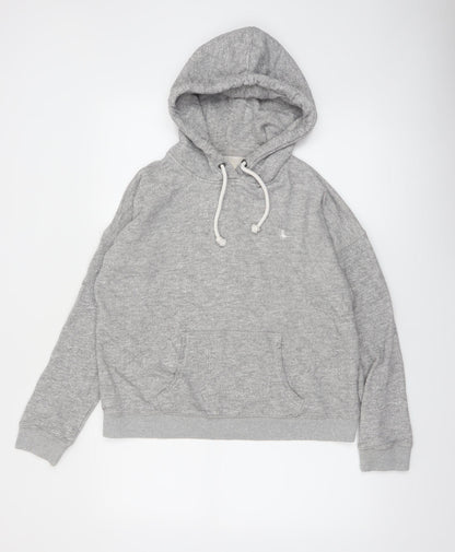 Jack Wills Womens Grey Pullover Hoodie UK 10 Cotton Blend