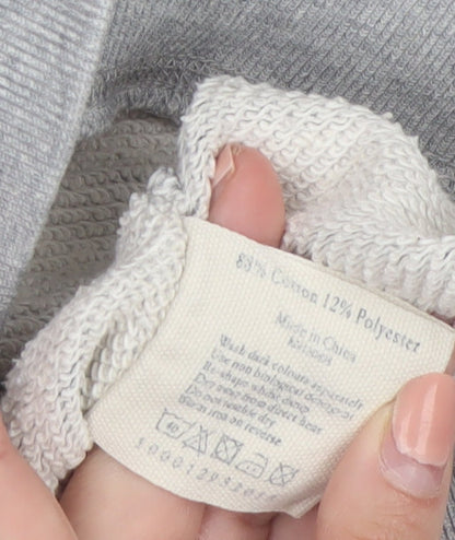 Jack Wills Womens Grey Pullover Hoodie UK 10 Cotton Blend