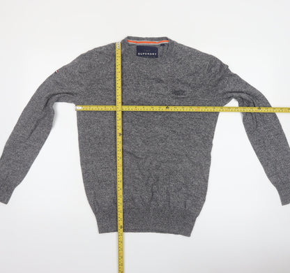 Superdry Men's Grey Cotton Cashmere Crew Neck Jumper Size S
