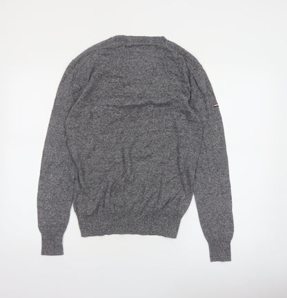 Superdry Men's Grey Cotton Cashmere Crew Neck Jumper Size S