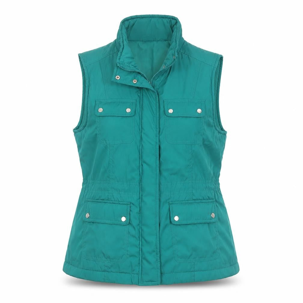 M&Co Womens Green Size 14 Sleeveless Padded Waistcoat Gilet