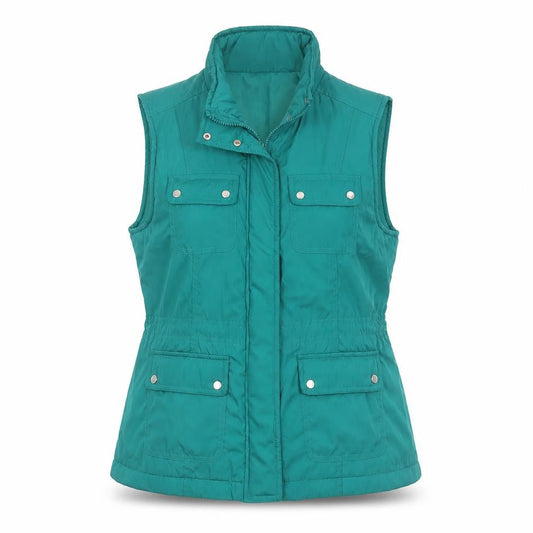 M&Co Womens Green Size 14 Sleeveless Padded Waistcoat Gilet