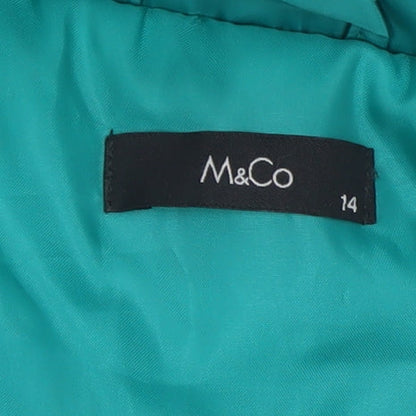 M&Co Womens Green Size 14 Sleeveless Padded Waistcoat Gilet