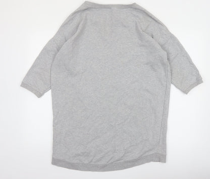 French Connection Women Grey Cotton Pullover Sweatshirt Size 12