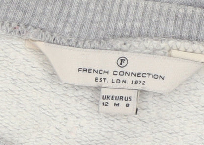 French Connection Women Grey Cotton Pullover Sweatshirt Size 12