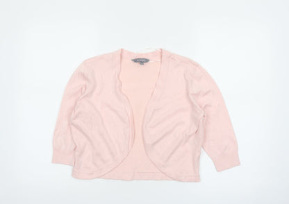 Principles Women Pink 3/4 Sleeve Open Front Knit Cardigan Size 14
