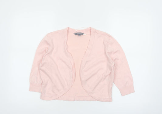 Principles Women Pink 3/4 Sleeve Open Front Knit Cardigan Size 14