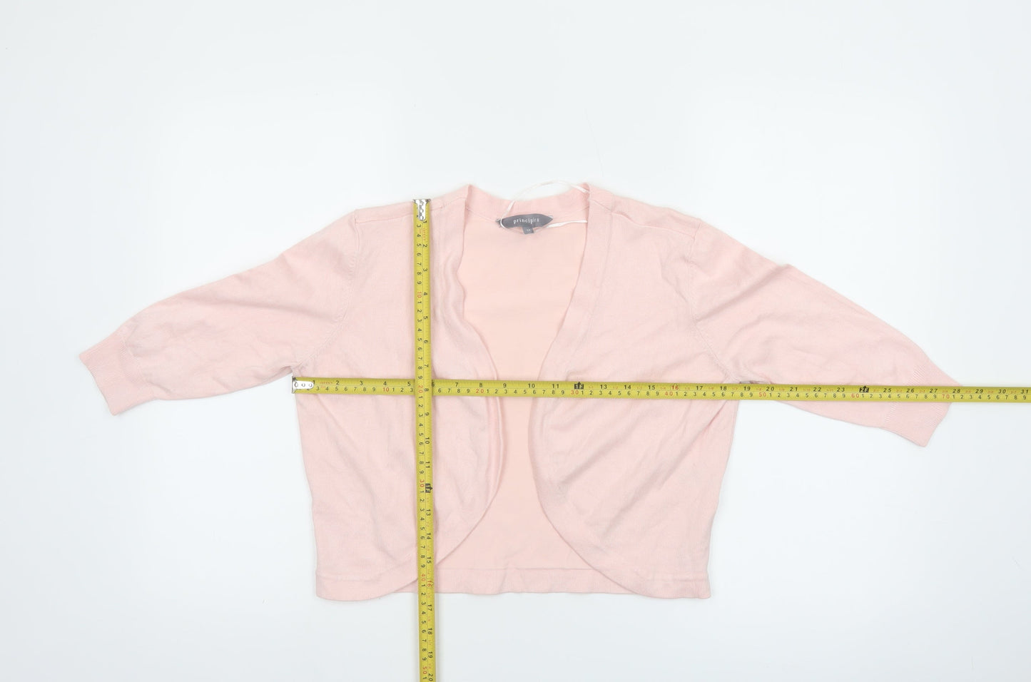 Principles Women Pink 3/4 Sleeve Open Front Knit Cardigan Size 14