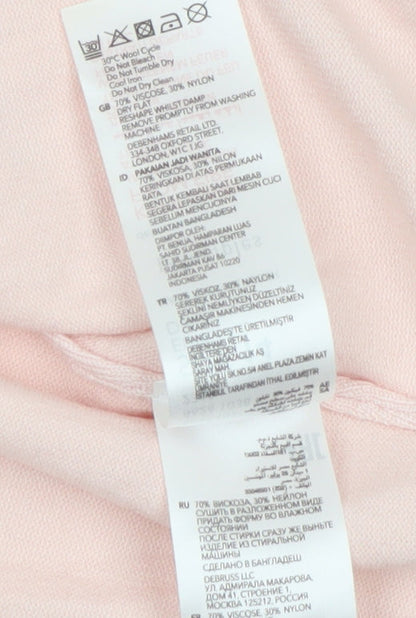 Principles Women Pink 3/4 Sleeve Open Front Knit Cardigan Size 14