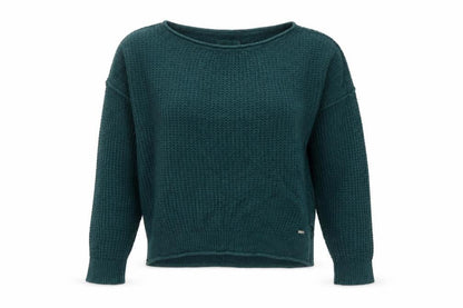 Hollister Womens Green Waffle Knit Long Sleeve Pullover Jumper XS
