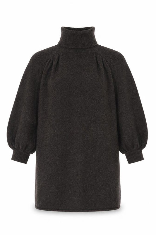 Zara Womens Brown Roll Neck Relaxed Fit Wool Blend Jumper Size 14