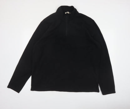 Mountain Warehouse Men's Black XL 1/2 Zip Fleece Sweatshirt